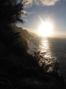 Na Pali Coast, Kauai, Hawaii, Sunset, The Kalalau Trail